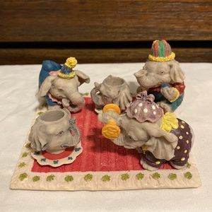 Vintage Miniature Tea Set, Circus Elephants